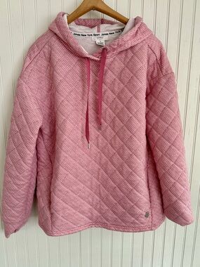 Jones New York Sport Quilted Pink Sweatshirt Size M